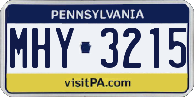 PA license plate MHY3215