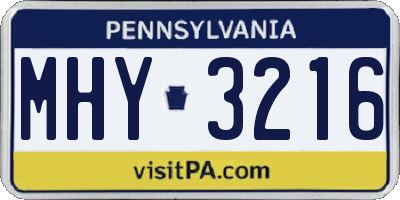 PA license plate MHY3216