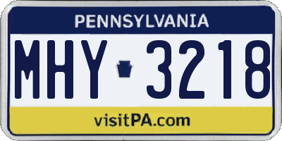 PA license plate MHY3218