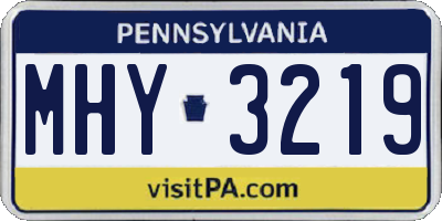 PA license plate MHY3219