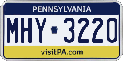 PA license plate MHY3220