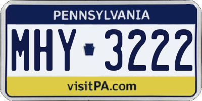 PA license plate MHY3222