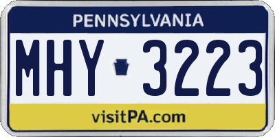 PA license plate MHY3223