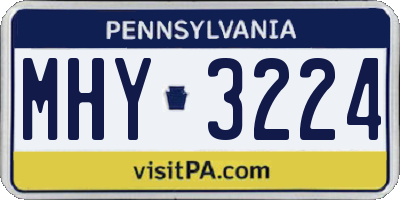 PA license plate MHY3224