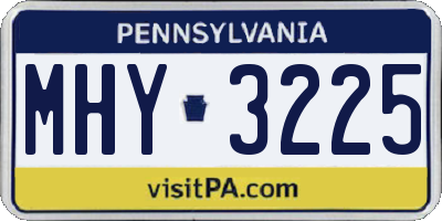 PA license plate MHY3225