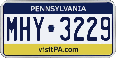 PA license plate MHY3229