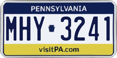 PA license plate MHY3241