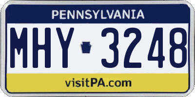 PA license plate MHY3248