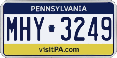 PA license plate MHY3249