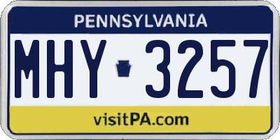 PA license plate MHY3257