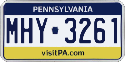 PA license plate MHY3261
