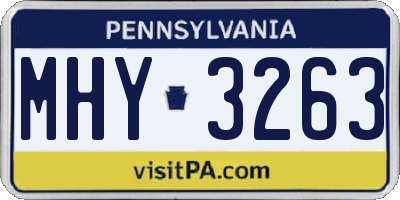 PA license plate MHY3263