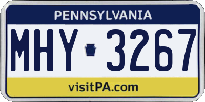PA license plate MHY3267