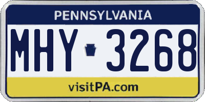 PA license plate MHY3268