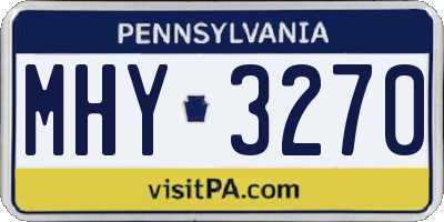 PA license plate MHY3270