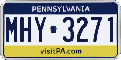 PA license plate MHY3271