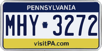 PA license plate MHY3272