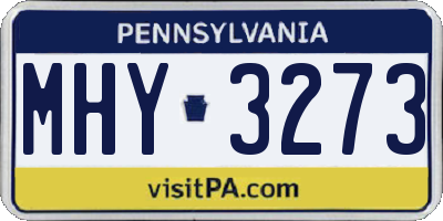 PA license plate MHY3273