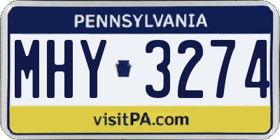 PA license plate MHY3274
