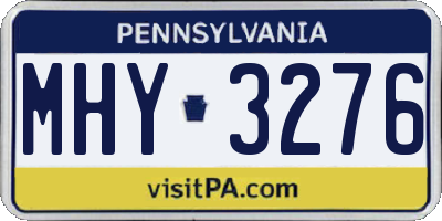 PA license plate MHY3276
