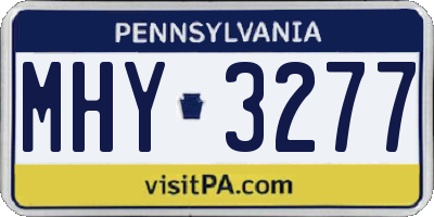 PA license plate MHY3277