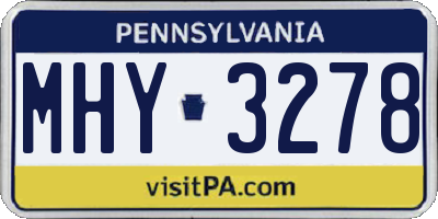 PA license plate MHY3278