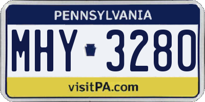 PA license plate MHY3280