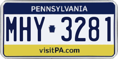 PA license plate MHY3281