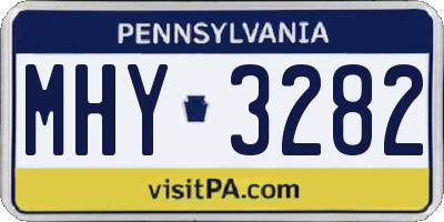 PA license plate MHY3282