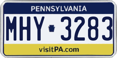 PA license plate MHY3283