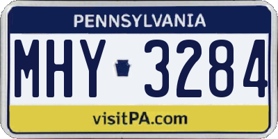 PA license plate MHY3284