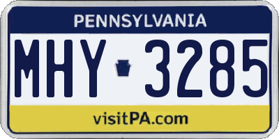 PA license plate MHY3285