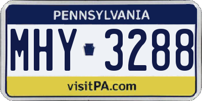 PA license plate MHY3288