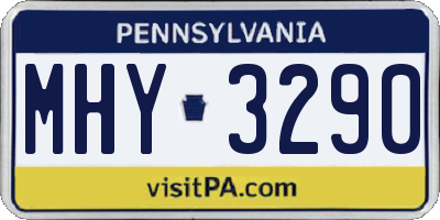 PA license plate MHY3290