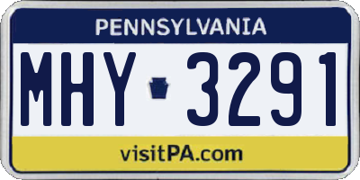 PA license plate MHY3291
