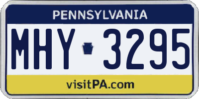 PA license plate MHY3295
