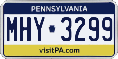 PA license plate MHY3299