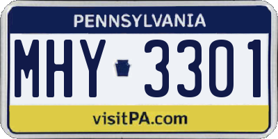 PA license plate MHY3301