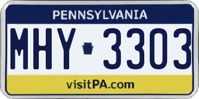 PA license plate MHY3303
