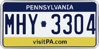 PA license plate MHY3304