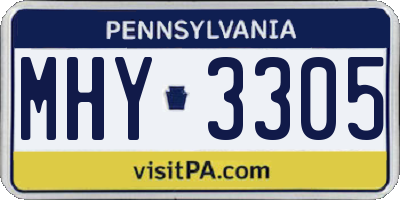 PA license plate MHY3305