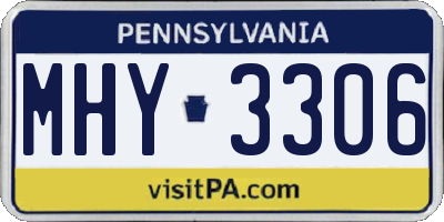 PA license plate MHY3306