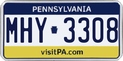 PA license plate MHY3308