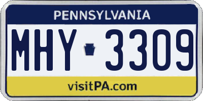 PA license plate MHY3309