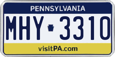 PA license plate MHY3310