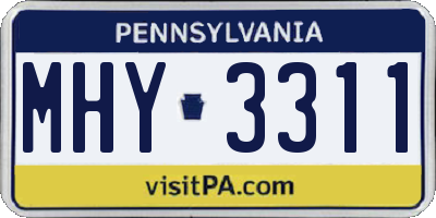 PA license plate MHY3311
