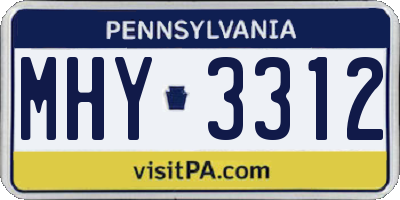 PA license plate MHY3312