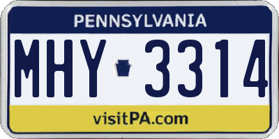 PA license plate MHY3314