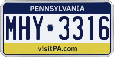 PA license plate MHY3316