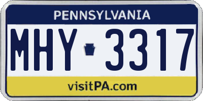 PA license plate MHY3317